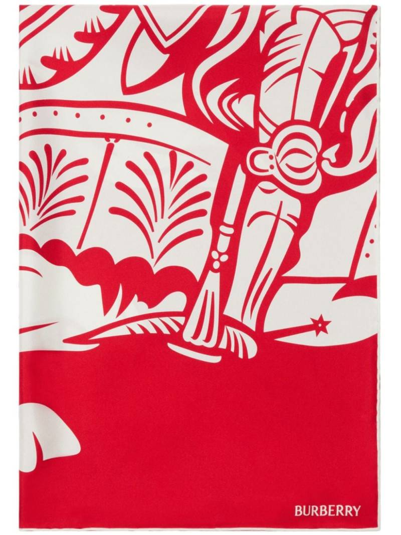 Burberry EKD-print silk scarf - Red von Burberry