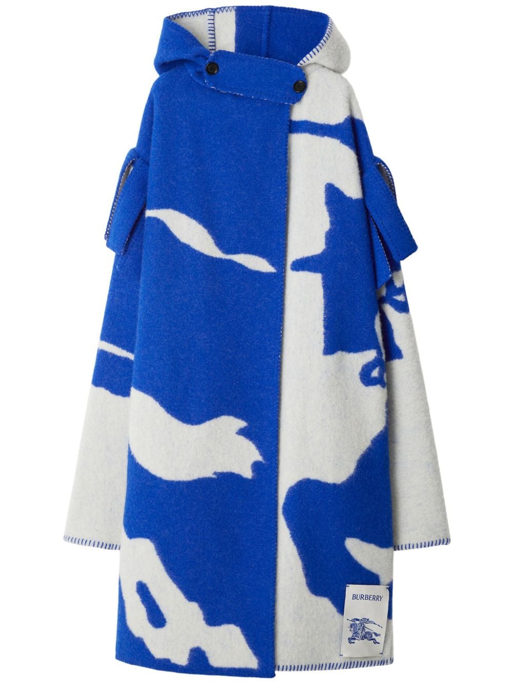 Burberry EKD wool blanket cape - Blue von Burberry