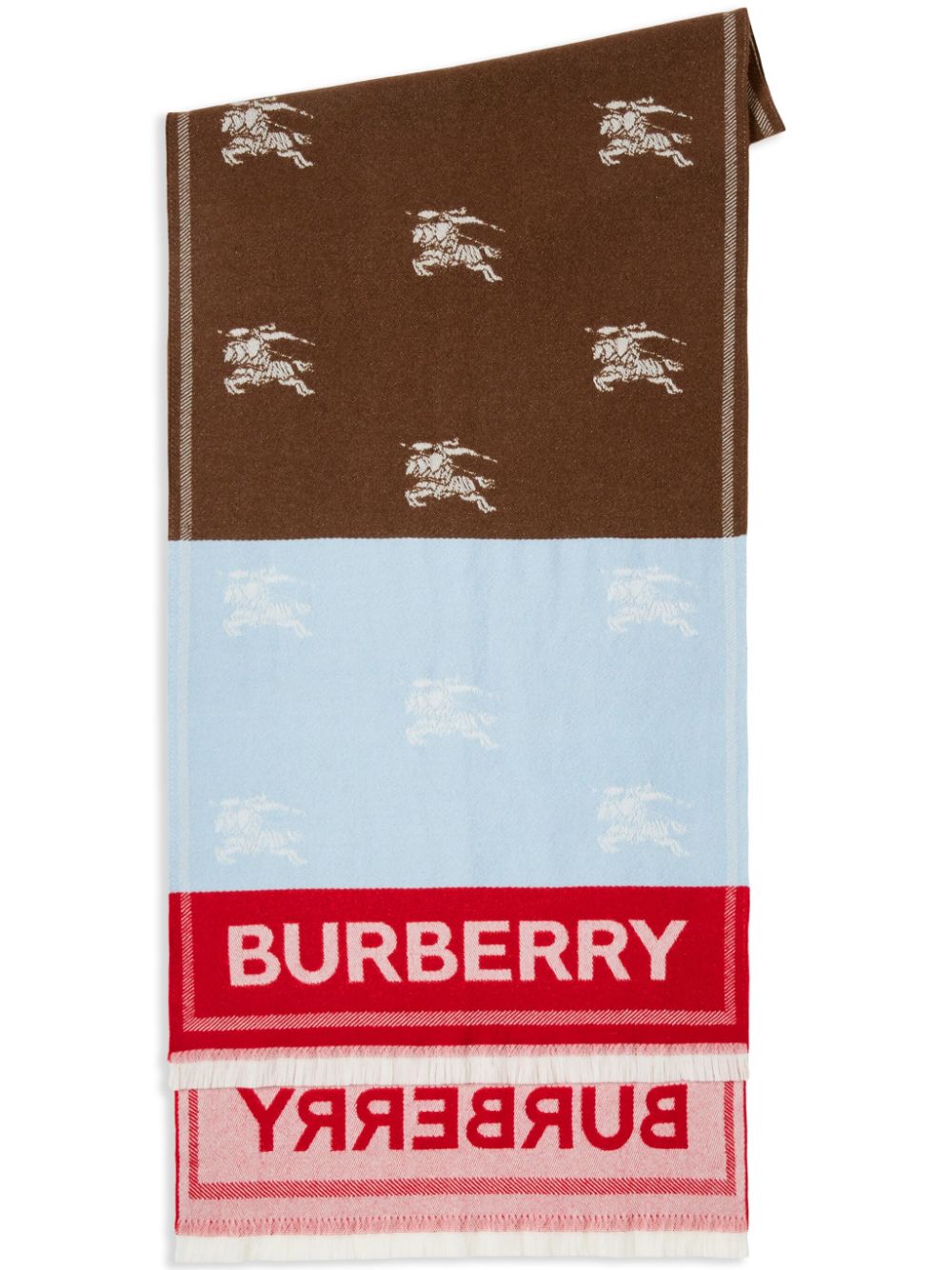 Burberry Equestrian Knight-motif wool scarf - Brown von Burberry