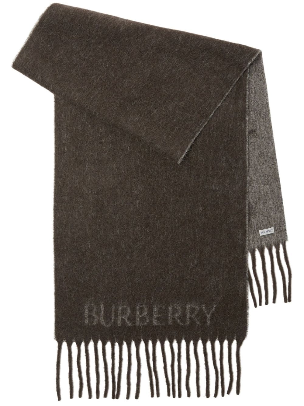 Burberry Equestrian Knight-print felted scarf - Brown von Burberry