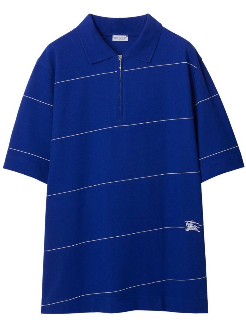 Burberry Equestrian Knight striped polo shirt - Blue von Burberry