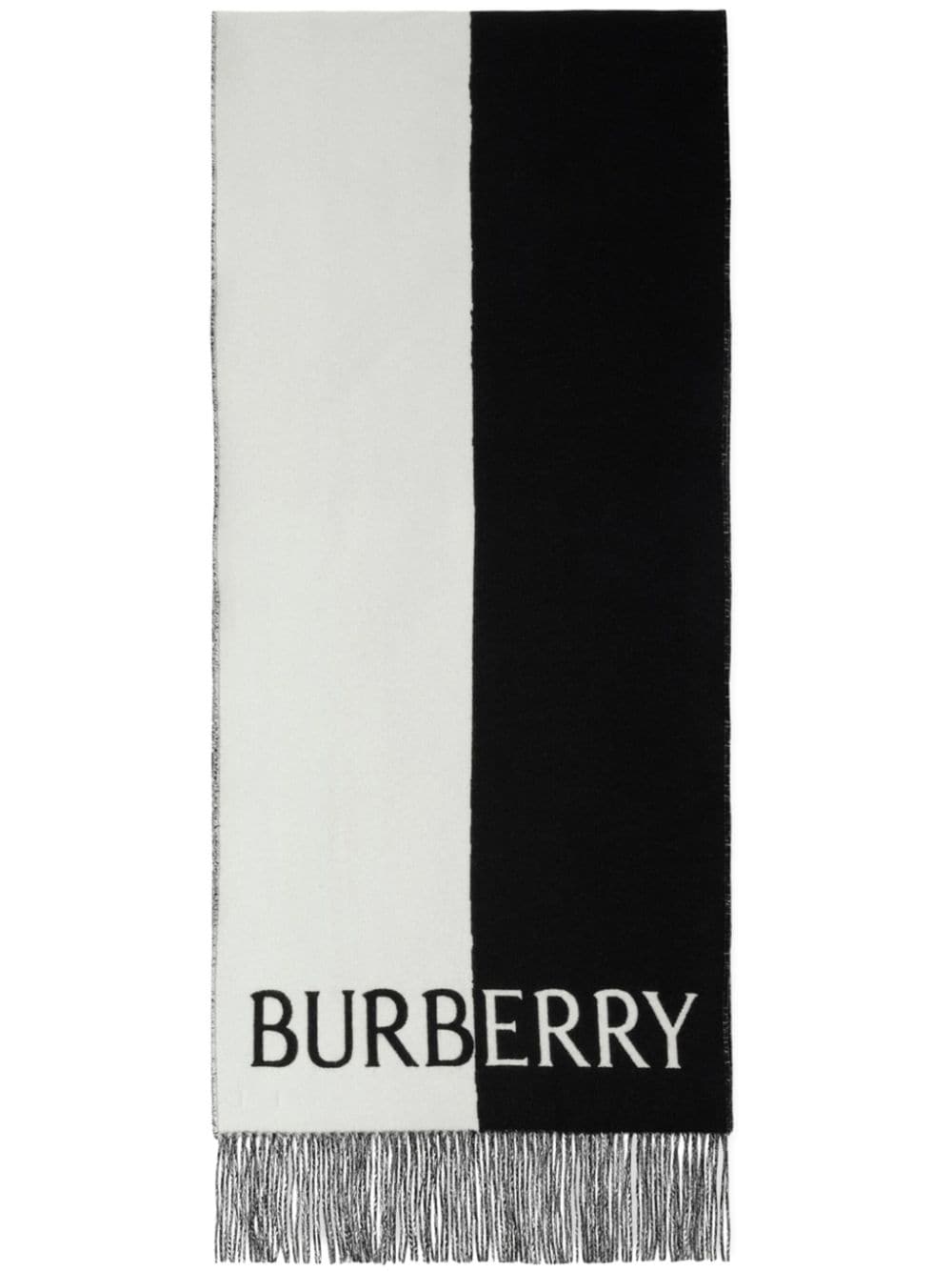 Burberry Equestrian Knight wool-cashemere scarf - White von Burberry