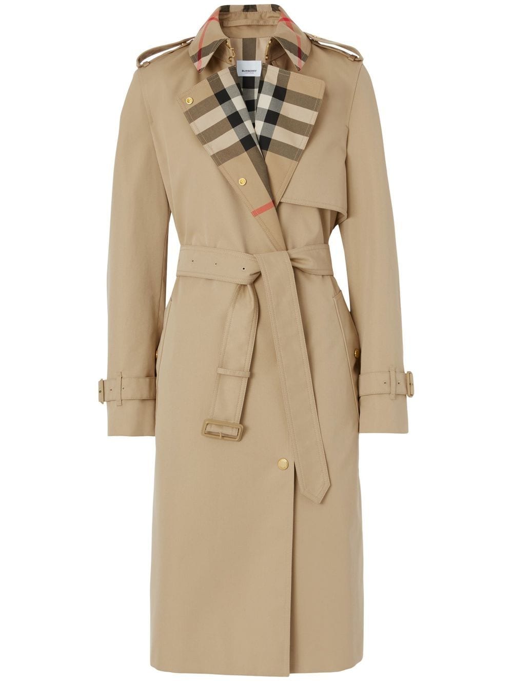 Burberry Exaggerated check-panel trench coat - Neutrals von Burberry