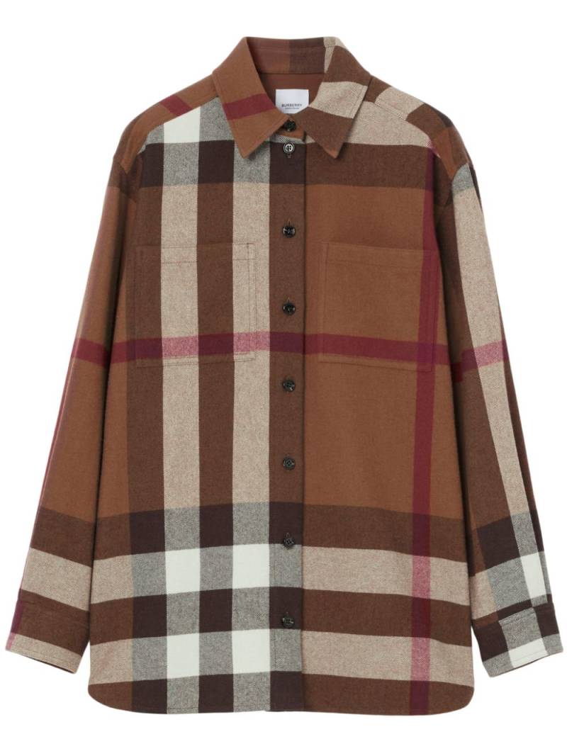 Burberry Haymarket Check-pattern flannel shirt - Brown von Burberry
