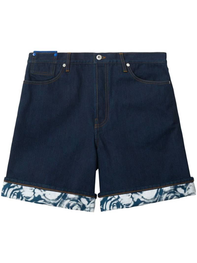 Burberry Heavyweight denim contrast turn-up shorts - Blue von Burberry