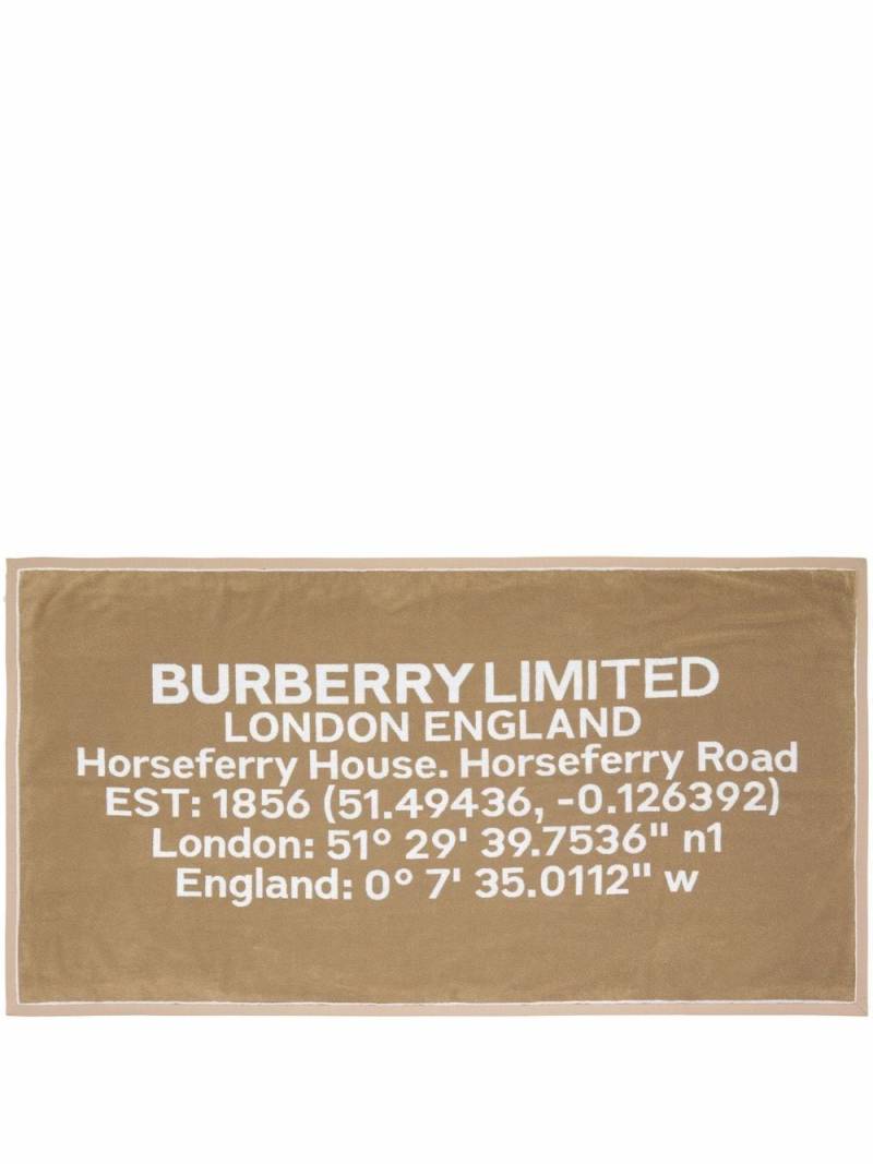 Burberry Horseferry-print jacquard cotton bath towel - Brown von Burberry