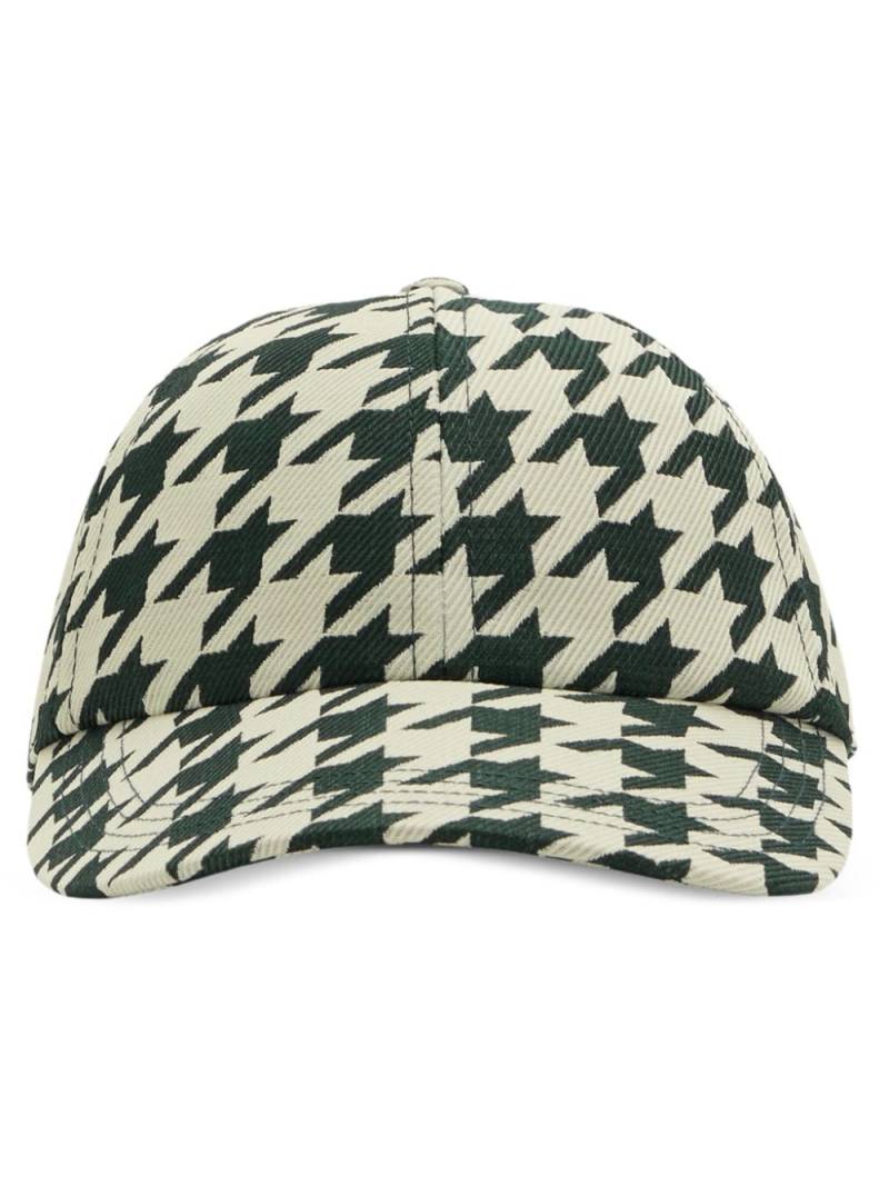 Burberry Houndstooth-pattern cotton cap - White von Burberry