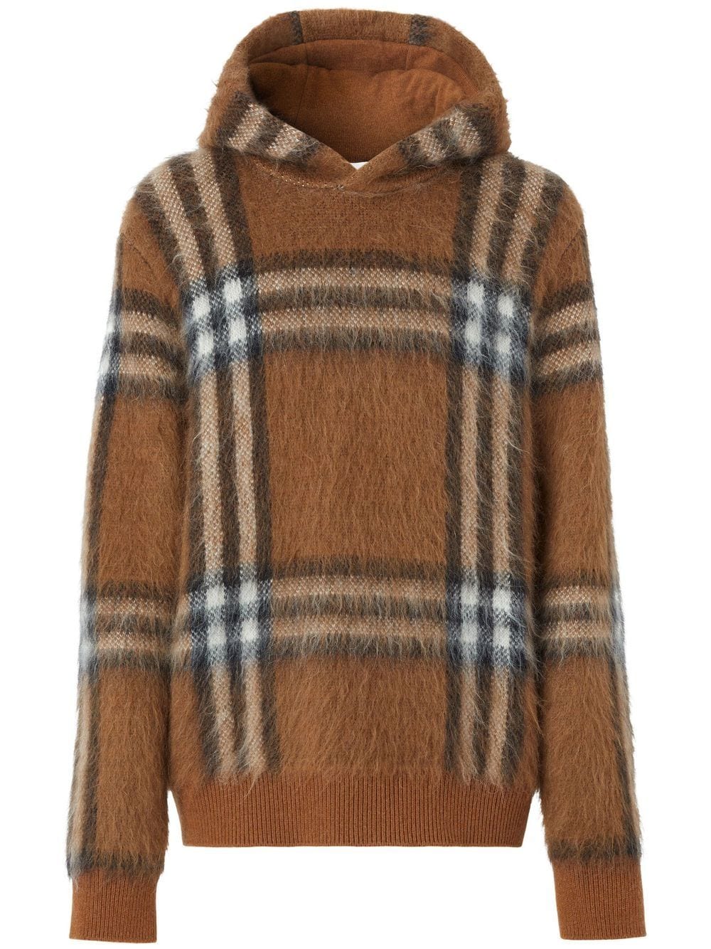 Burberry House Check mohair-blend hoodie - Brown von Burberry