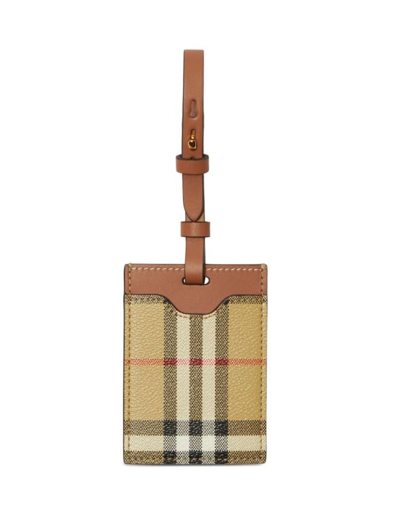 Burberry House-check leather luggage tag - Brown von Burberry