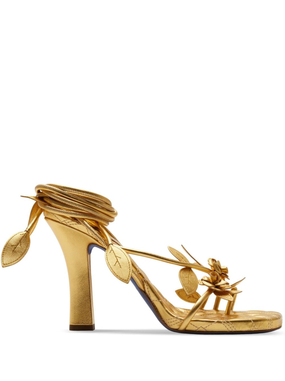 Burberry Ivy Flora metallic leather sandals - Gold von Burberry