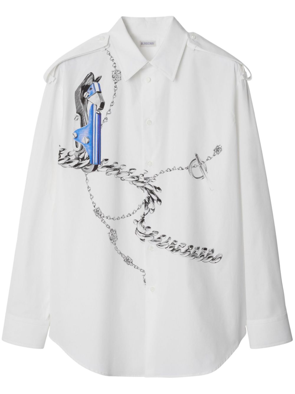 Burberry Knight Hardware-print shirt - White von Burberry