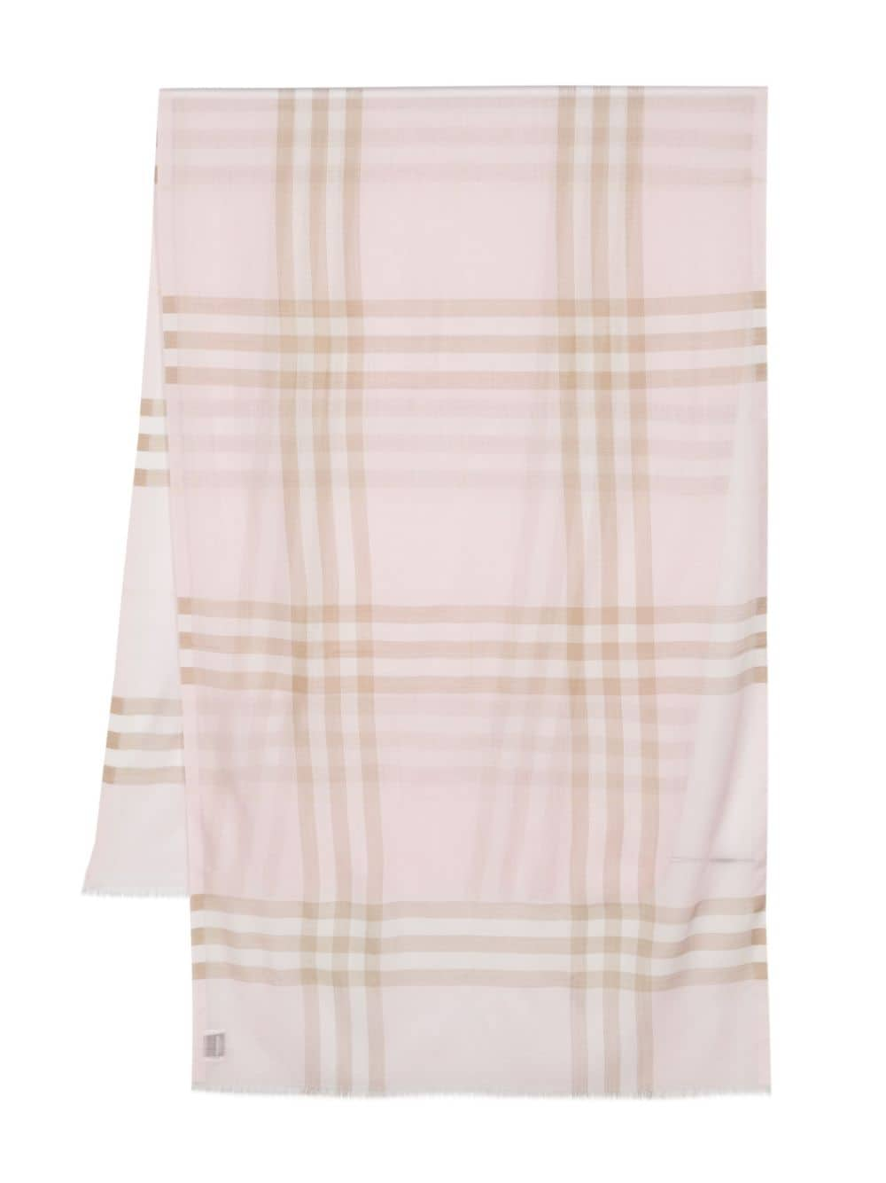 Burberry Lightweight Check Wool Silk Scarf - Pink von Burberry