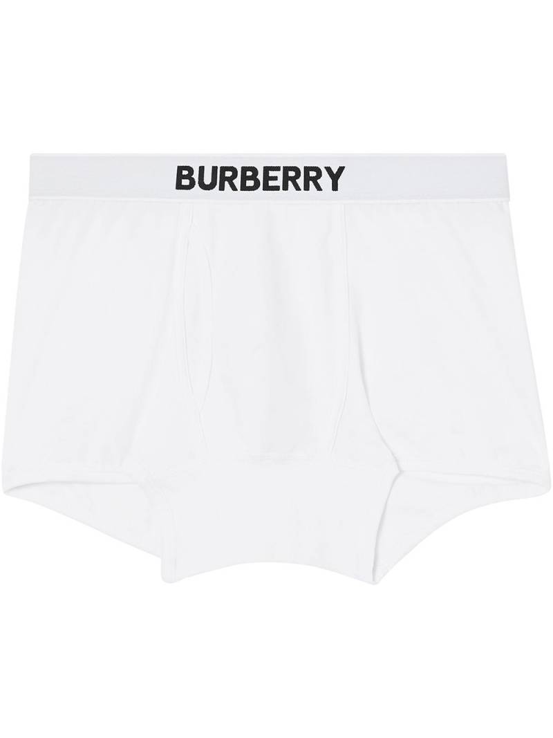Burberry Logo Detail Stretch Cotton Boxer Shorts - White von Burberry