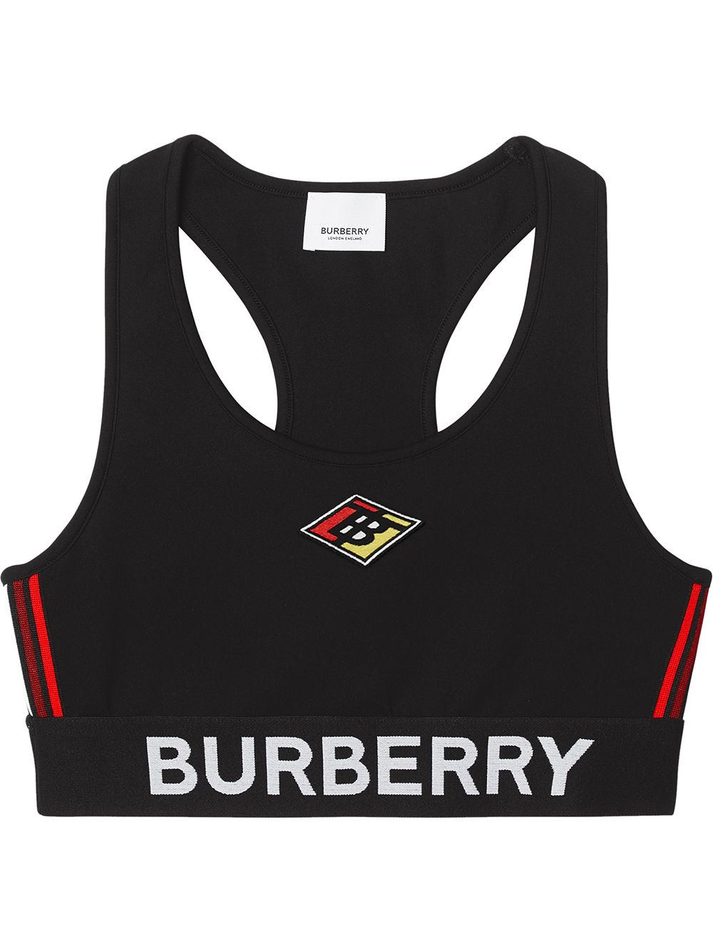 Burberry logo stretch jersey bra - Black von Burberry