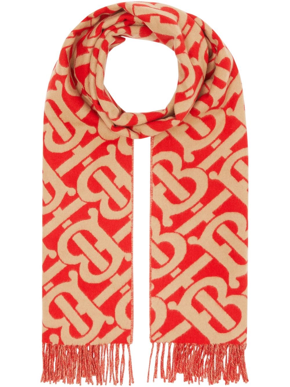 Burberry Monogram cashmere jacquard scarf - Red von Burberry