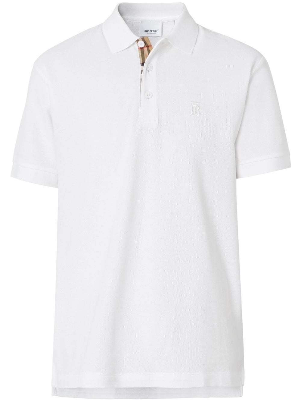 Burberry Monogram motif cotton-piqué polo shirt - White von Burberry