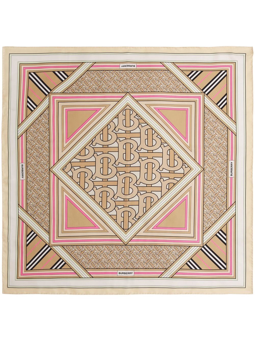 Burberry Montage print silk square scarf - Neutrals von Burberry