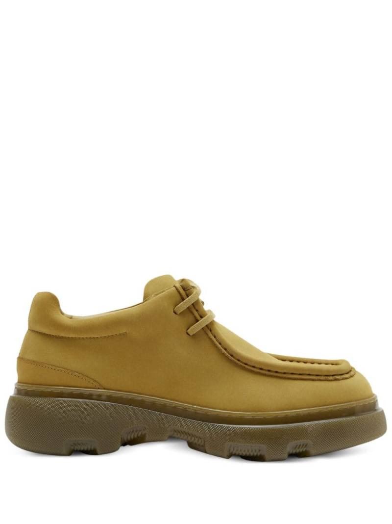 Burberry Nutbuck Creeper leather derby shoes - Yellow von Burberry