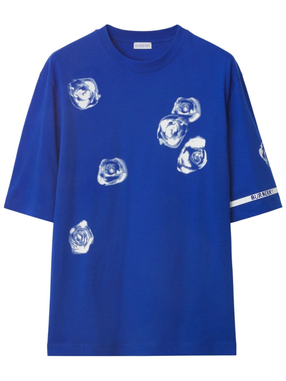 Burberry Rose-print cotton T-shirt - Blue von Burberry