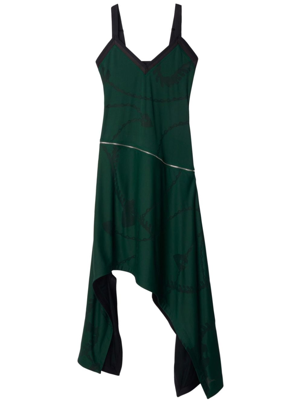 Burberry Shield Hardware asymmetric midi dress - Green von Burberry