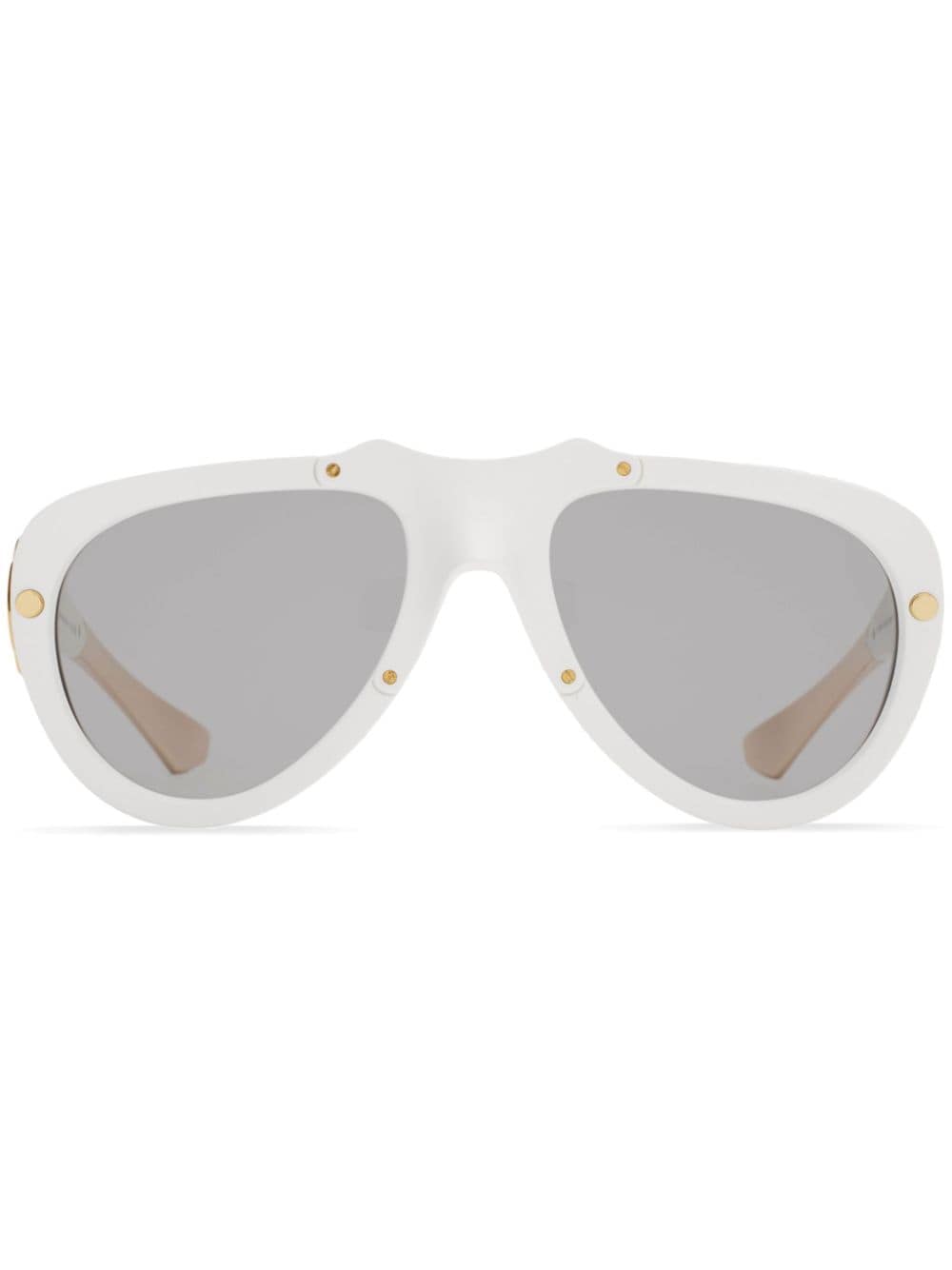 Burberry Shield Mask pilot-frame sunglasses - White von Burberry
