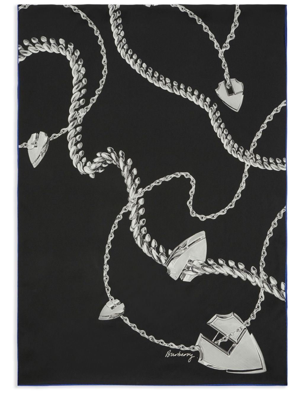 Burberry Shield-print silk scarf - Silver von Burberry