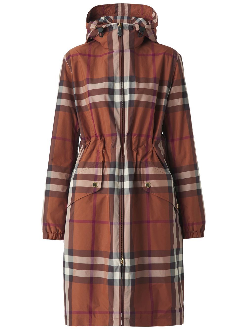 Burberry Signature Check-print parka coat - Brown von Burberry