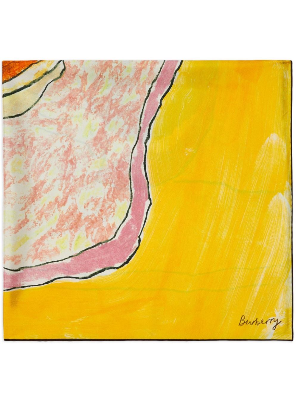 Burberry Snail-print silk scarf - Yellow von Burberry