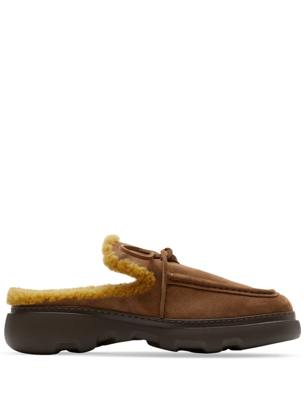 Burberry Stony shearling-trim suede slippers - Brown von Burberry