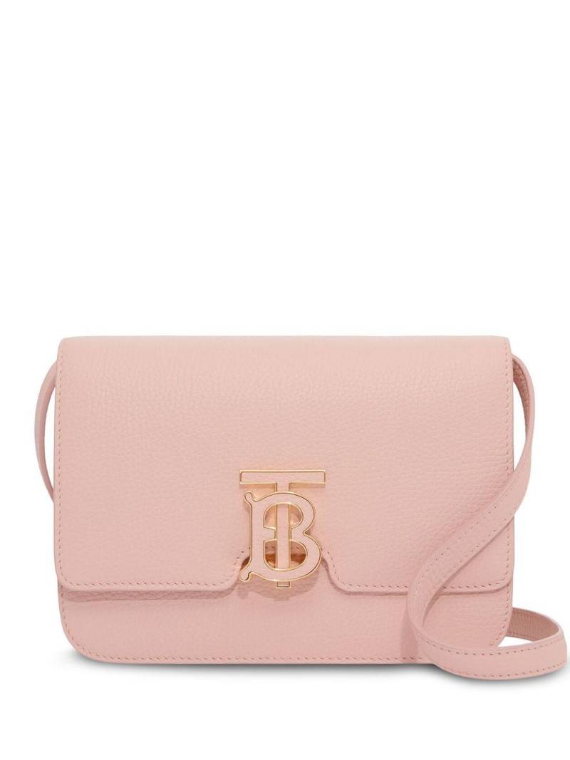 Burberry TB logo-plaque calf leather shoulder bag - Pink von Burberry