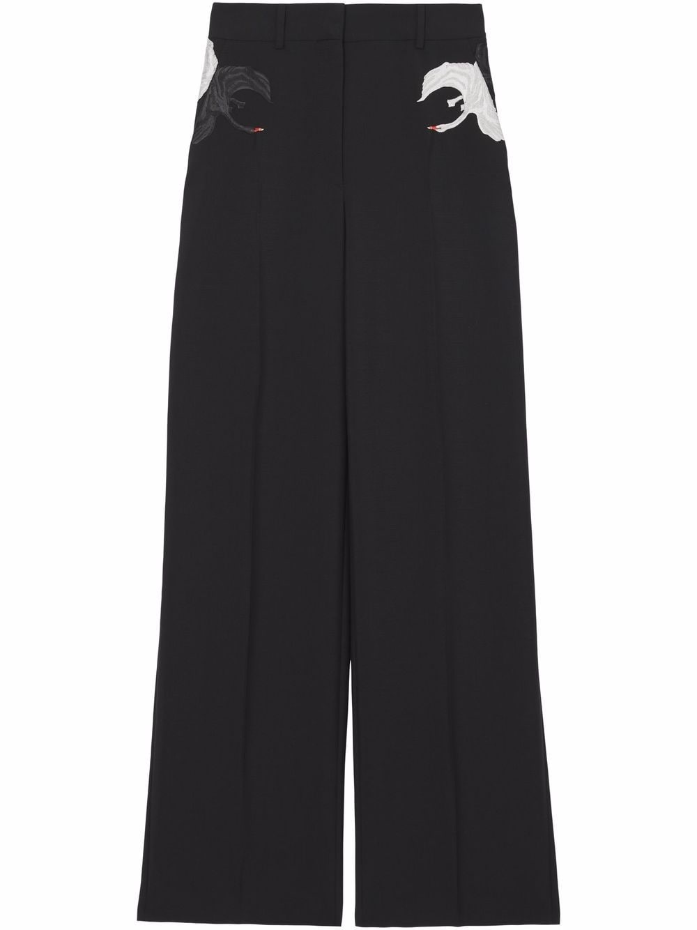 Burberry Thalia swan graphic wide-leg trousers - Black von Burberry