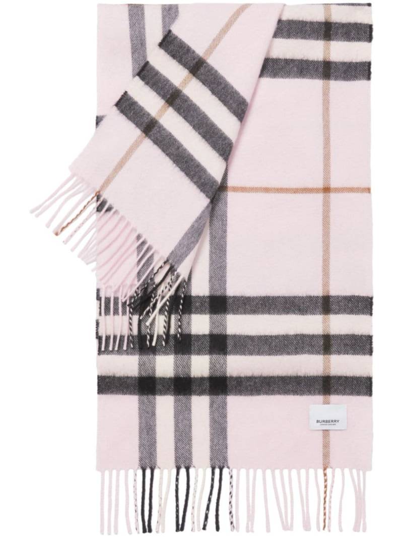 Burberry The Classic check-pattern fringed scarf - Pink von Burberry