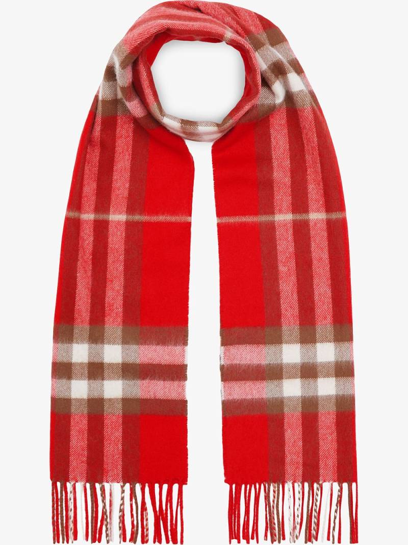 Burberry The classic check cashmere scarf - Red von Burberry