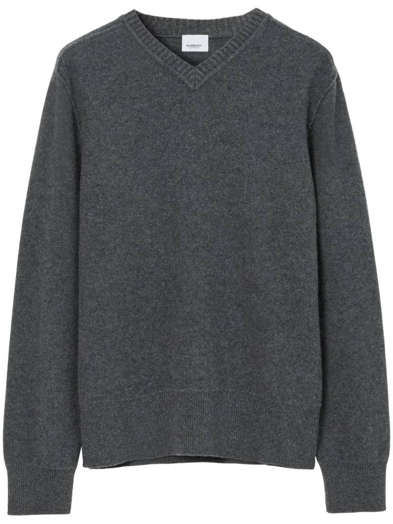 Burberry V-neck wool-cashmere jumper - Grey von Burberry