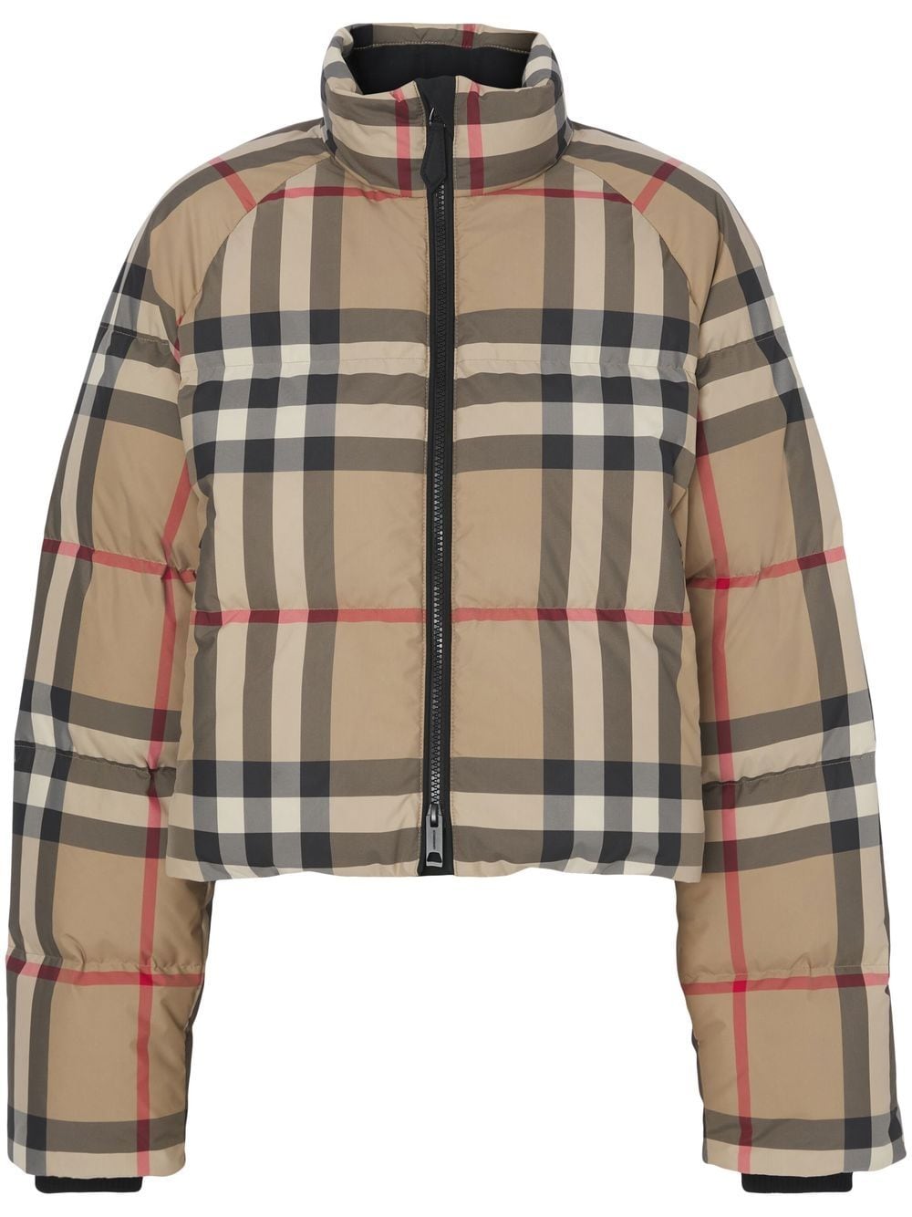Burberry Vintage Check cropped puffer jacket - Brown von Burberry