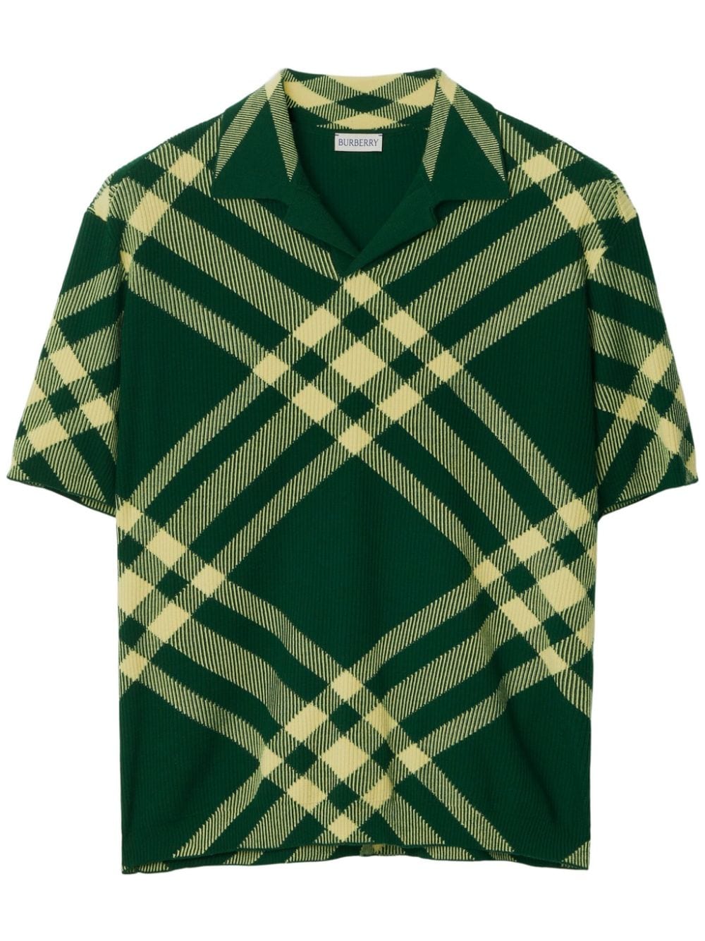 Burberry Vintage Check fine-ribbed polo shirt - Green von Burberry