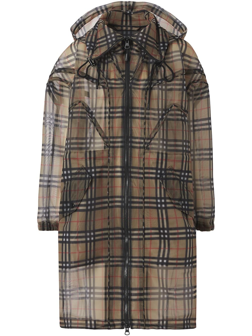 Burberry Vintage Check mesh parka coat - Brown von Burberry