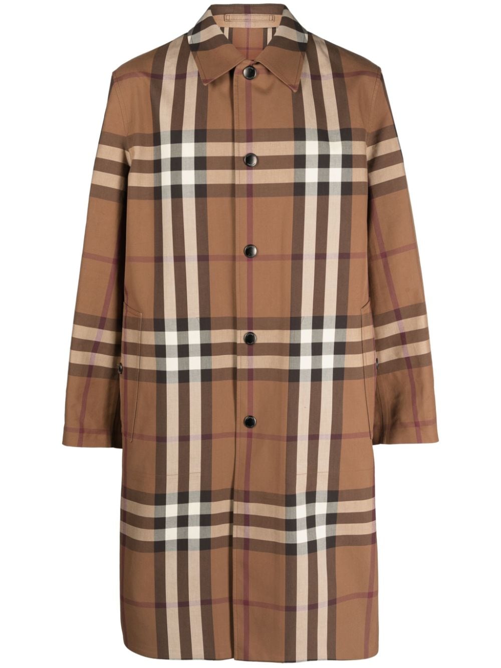 Burberry Vintage Check-pattern cotton coat - Brown von Burberry