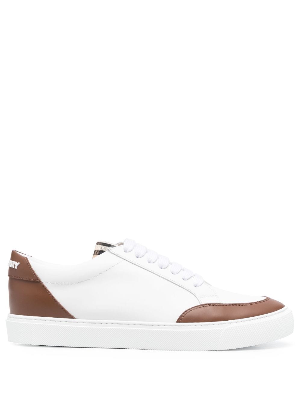 Burberry Vintage Check-pattern leather sneakers - White von Burberry