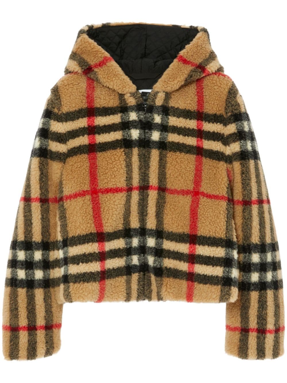 Burberry Vintage-check fleece hooded jacket - Brown von Burberry