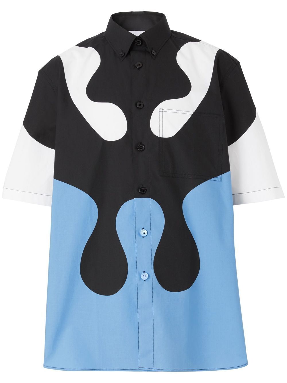 Burberry abstract-print button-down cotton shirt - Blue von Burberry