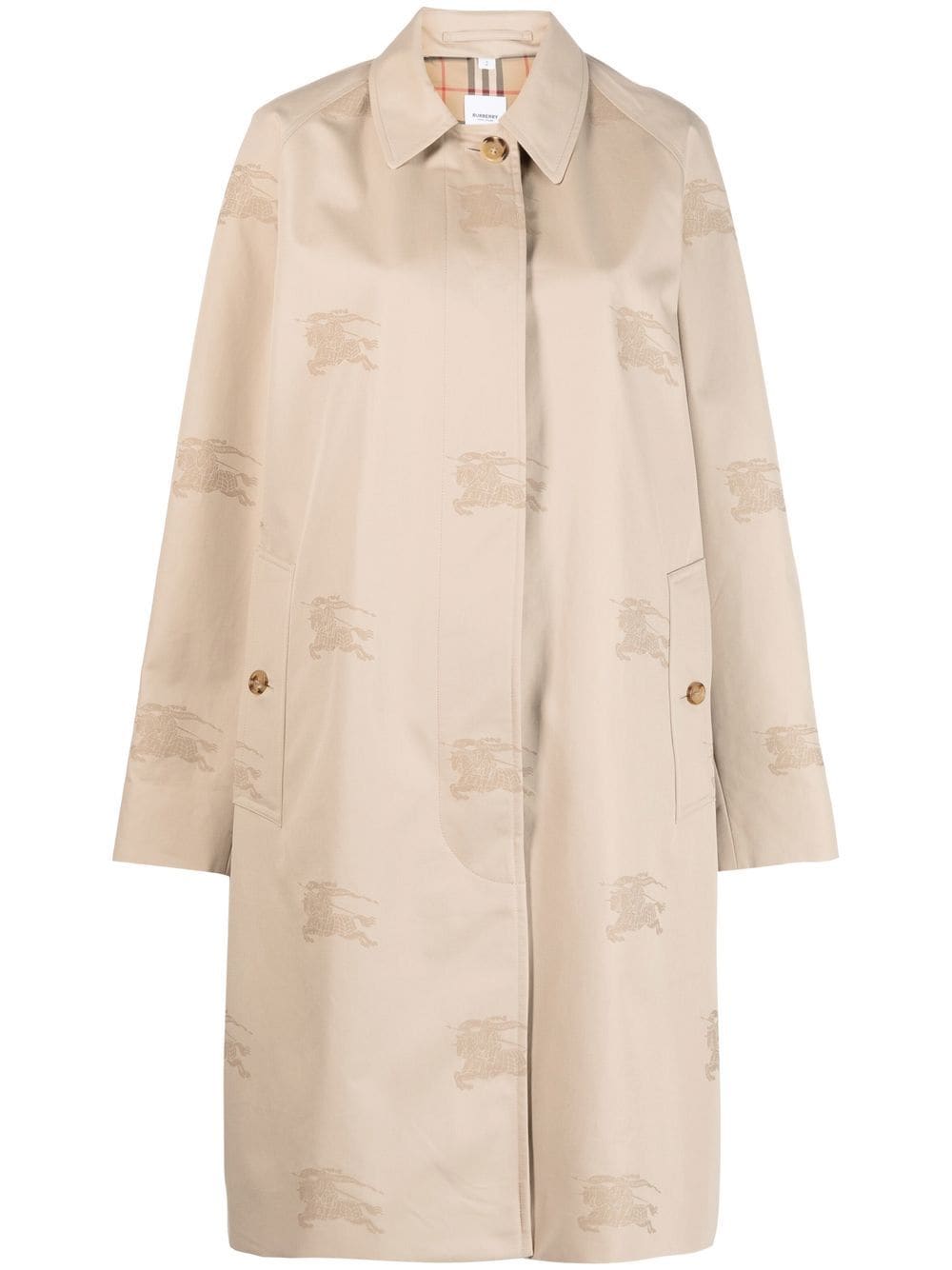 Burberry all-over-embroidered coat - Neutrals von Burberry