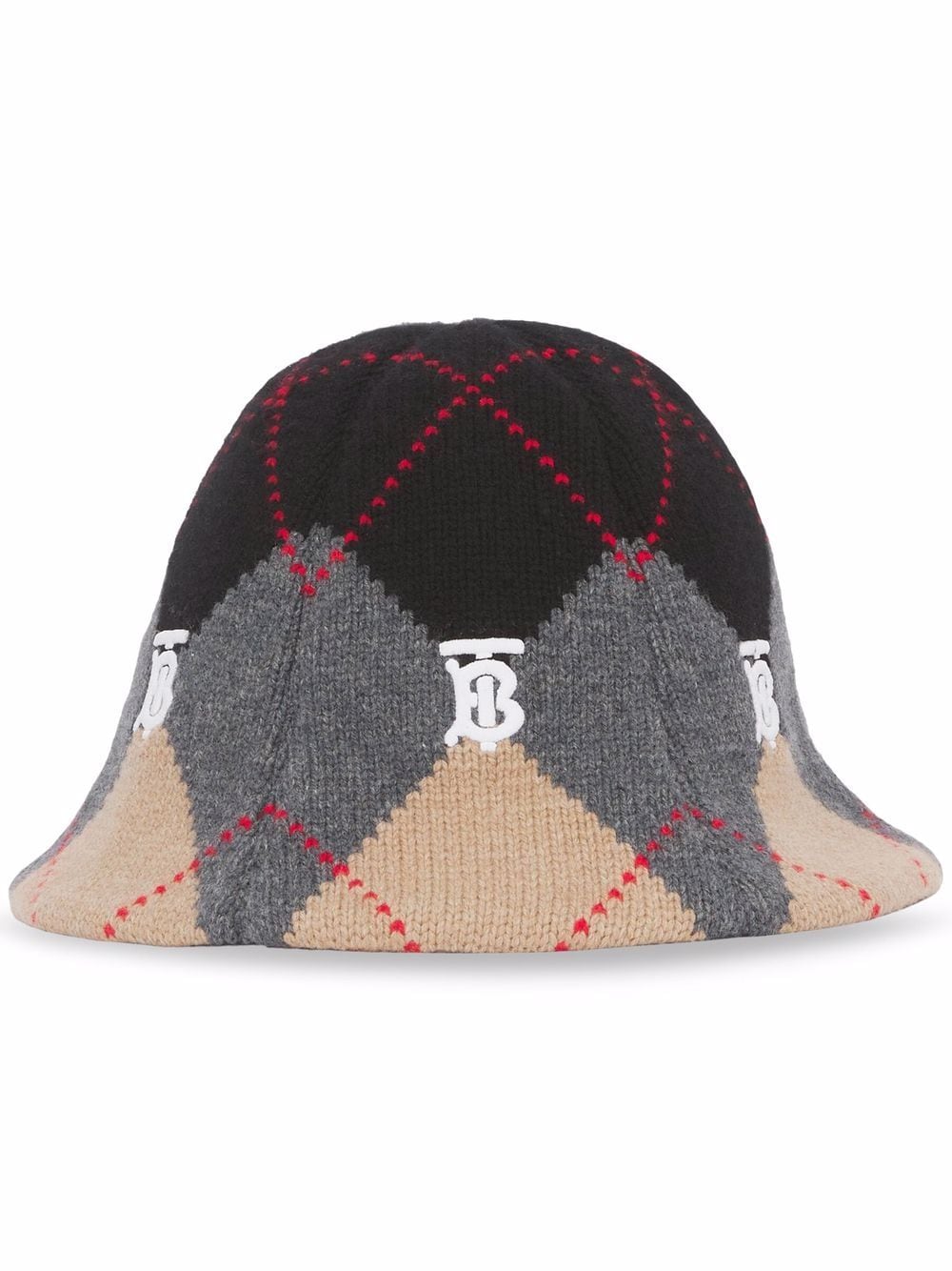 Burberry argyle intarsia bucket hat - Grey von Burberry