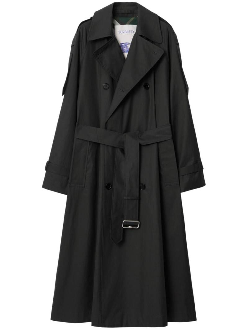 Burberry belted long trench coat - Black von Burberry