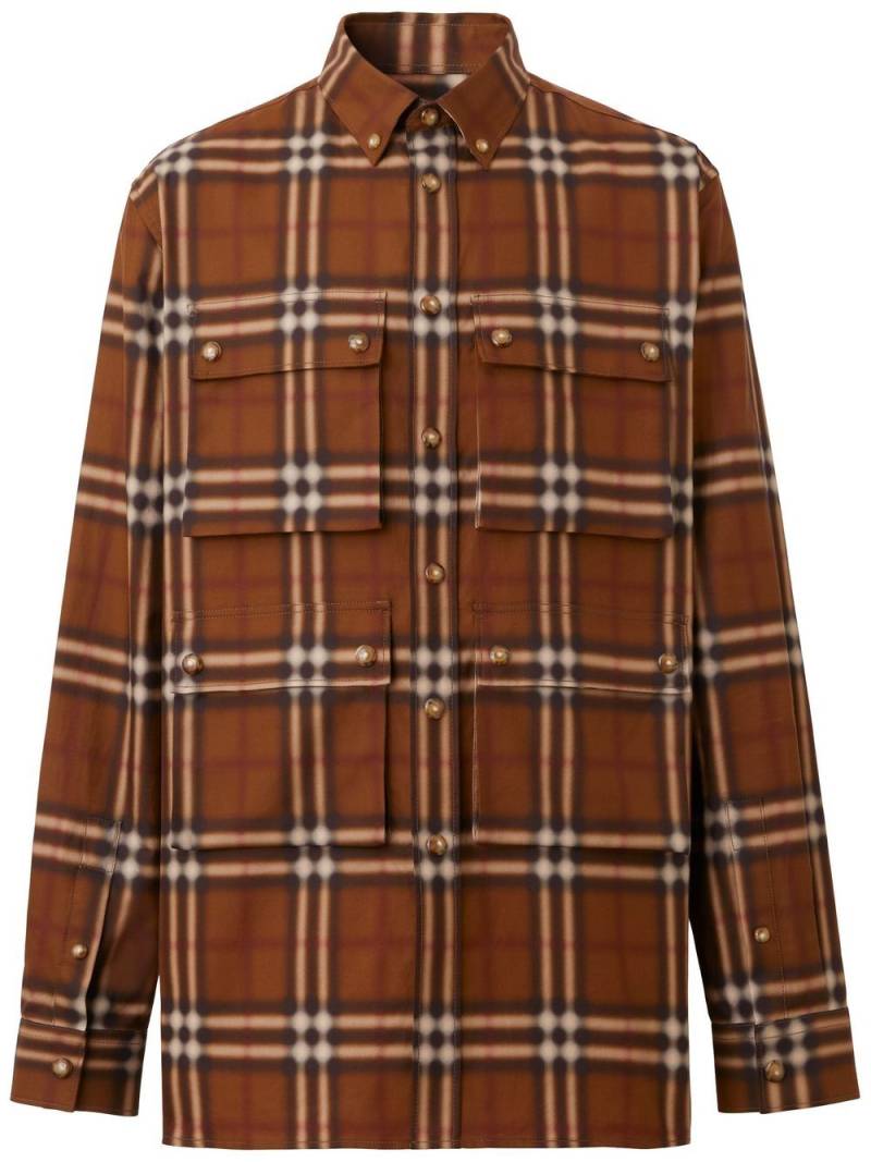 Burberry blurred check shirt - Brown von Burberry