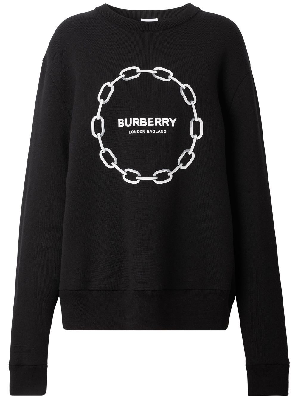 Burberry chain-print wool-cotton sweatshirt - Black von Burberry