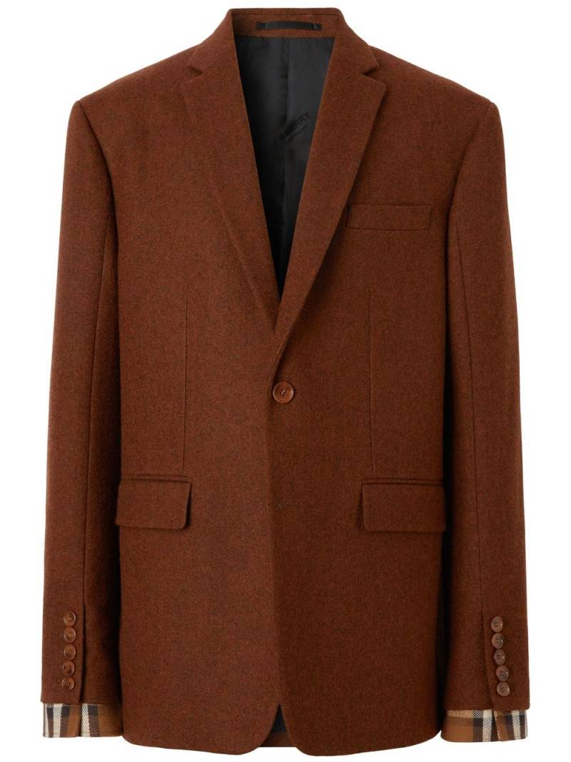 Burberry check-detail tailored blazer - Brown von Burberry