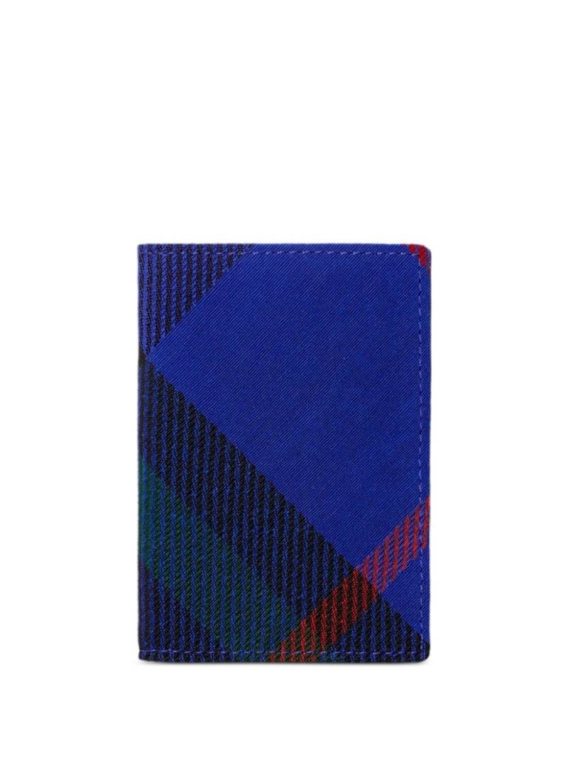 Burberry check folding card case - Blue von Burberry