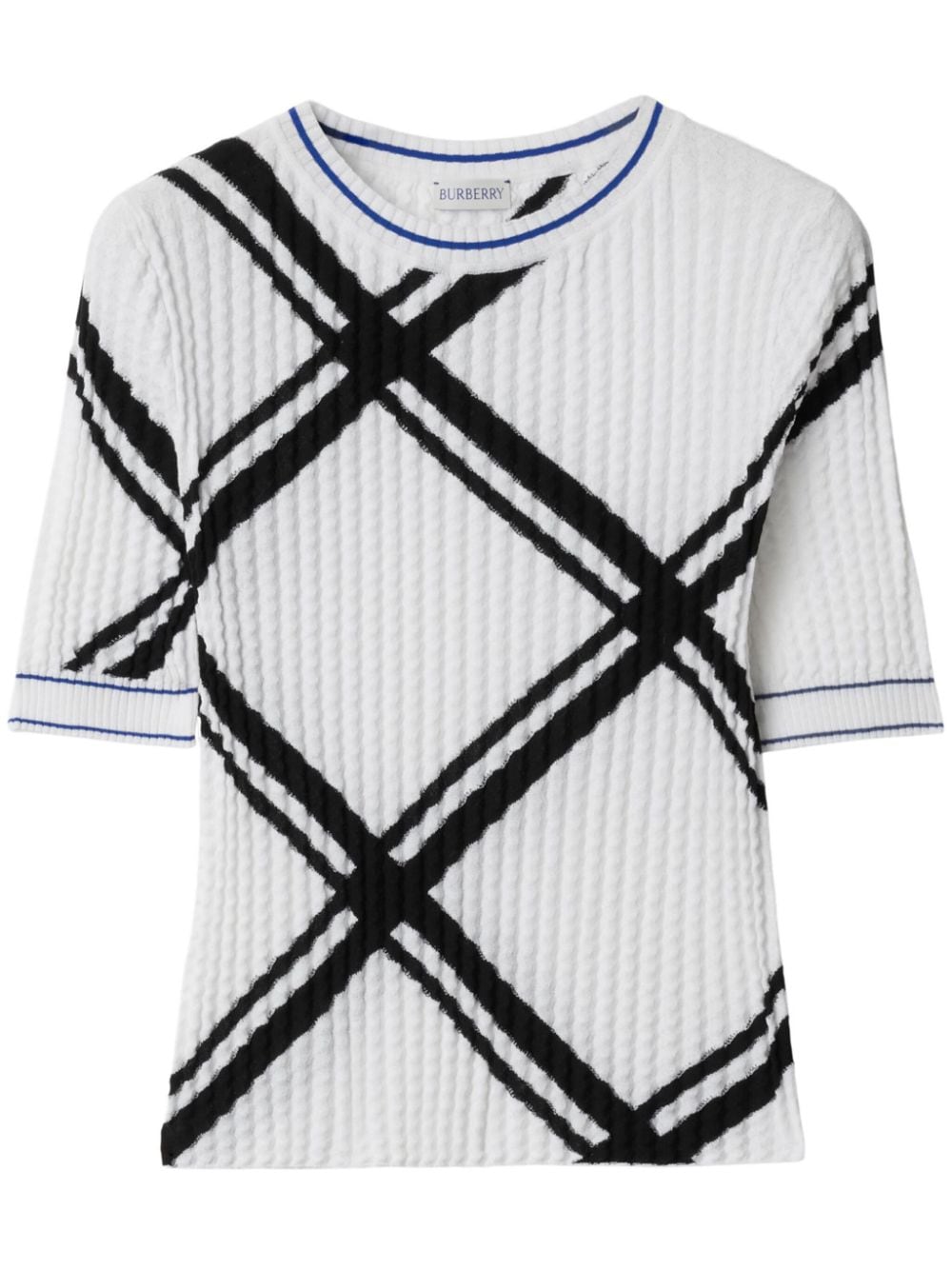 Burberry check-jacquard cotton T-shirt - White von Burberry