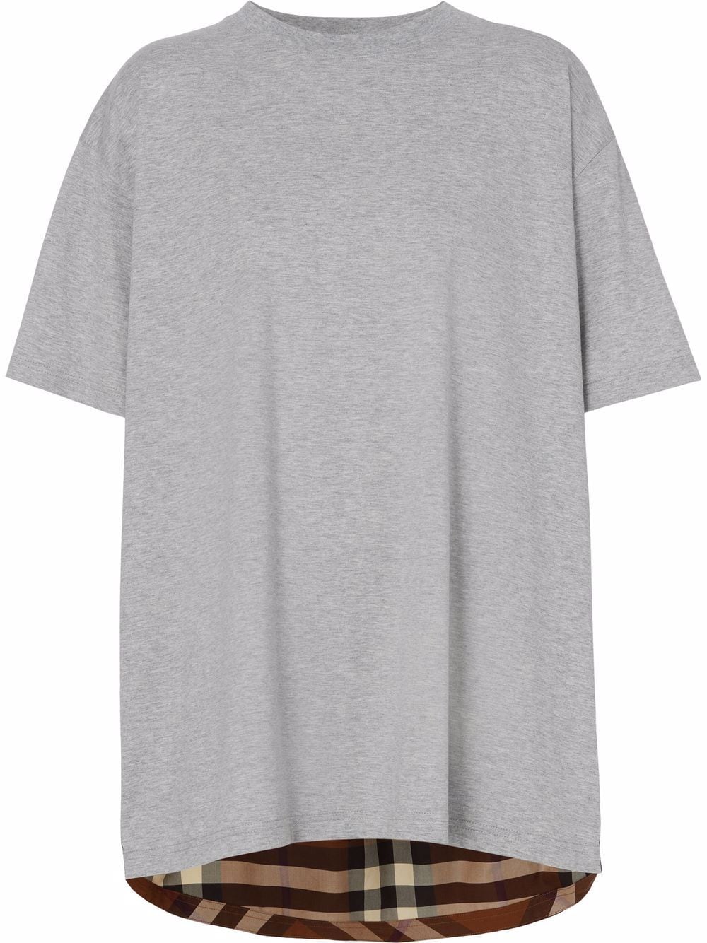 Burberry check-panel T-shirt - Grey von Burberry